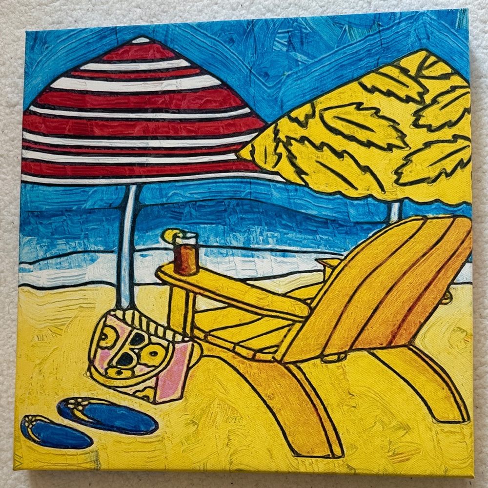 Umbranded Vibrant Colorful Endless summer Beach Day Canvas Art